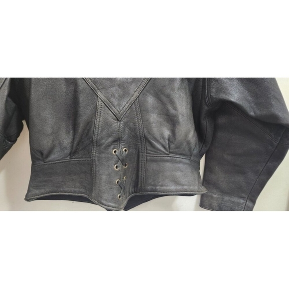 Vintage Black Hills Riding Gear Leather Motorcycle Jacket Women’s Size S - Picture 9 of 16